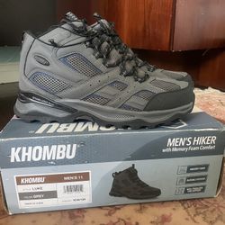 Men’s Brand New Khombu Hiking Boots Sz11 (Luke, Grey)