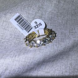 Women’s Size 6 Infinity Ring  Gold Filled Cz Diamonds 