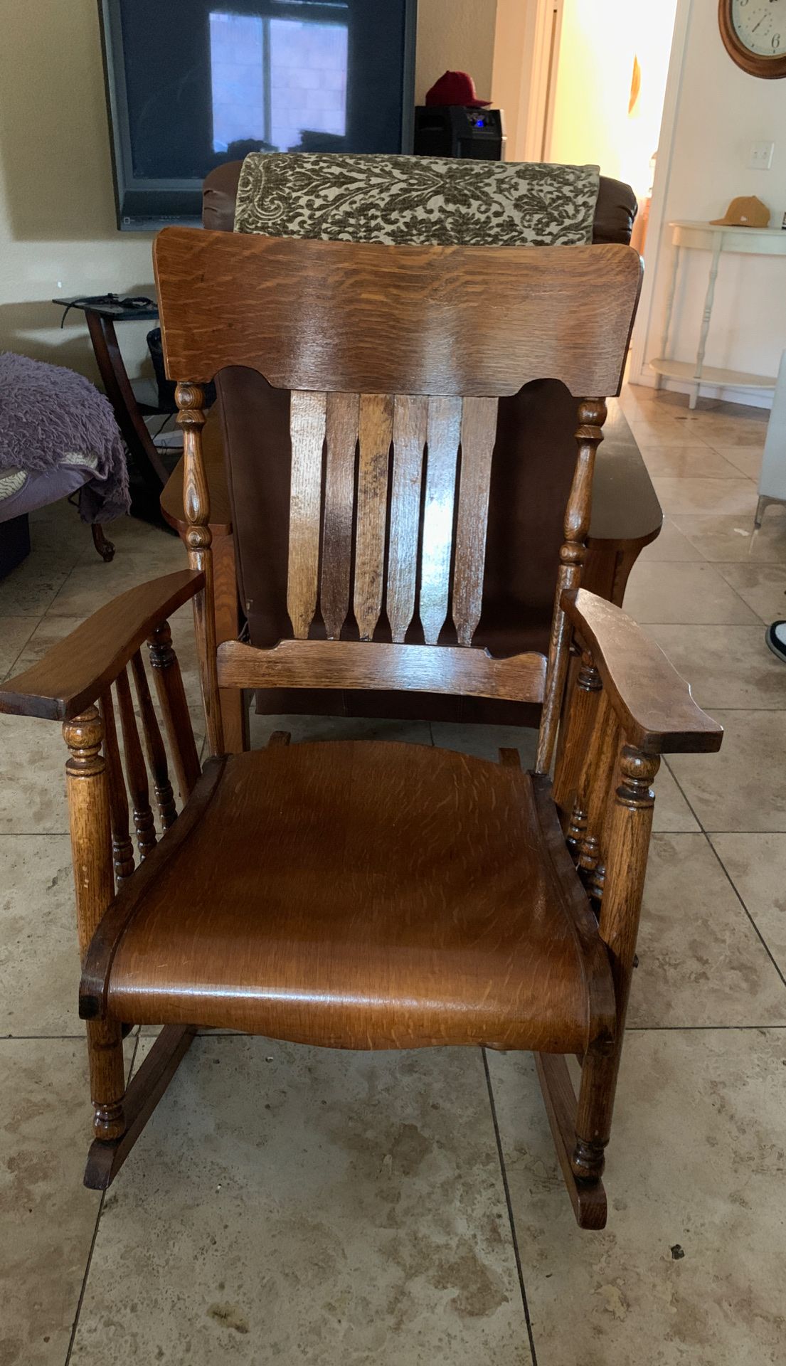 Antique solid oak rocking chair petite $35.00