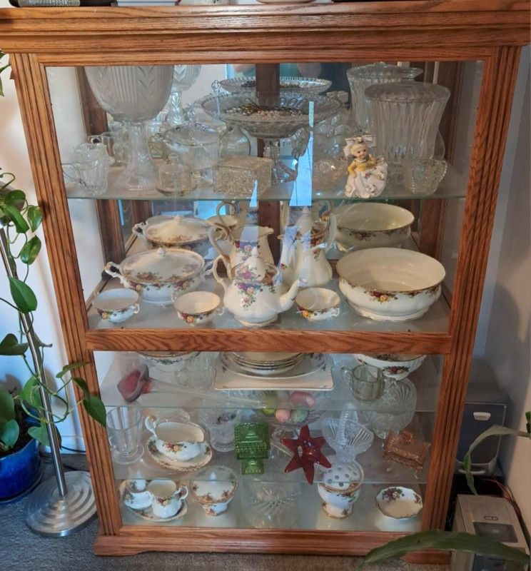 Oak Curio Cabinet 