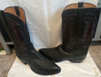 Men’s Lucchese Burnet Black Ranch Leather Size 12D