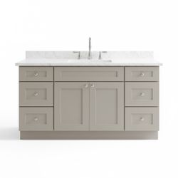 Modern 60-Inch Vanity with Quartz Top