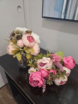 Free flowers and small vase