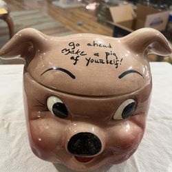 Pig Head Cookie Jar By Deforest