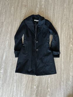 Kenneth Cole Black wool coat with button front
