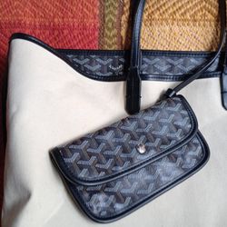 RARE Vtg 2007 Authentic Goyard Black Saint Louis GM Tote Bag