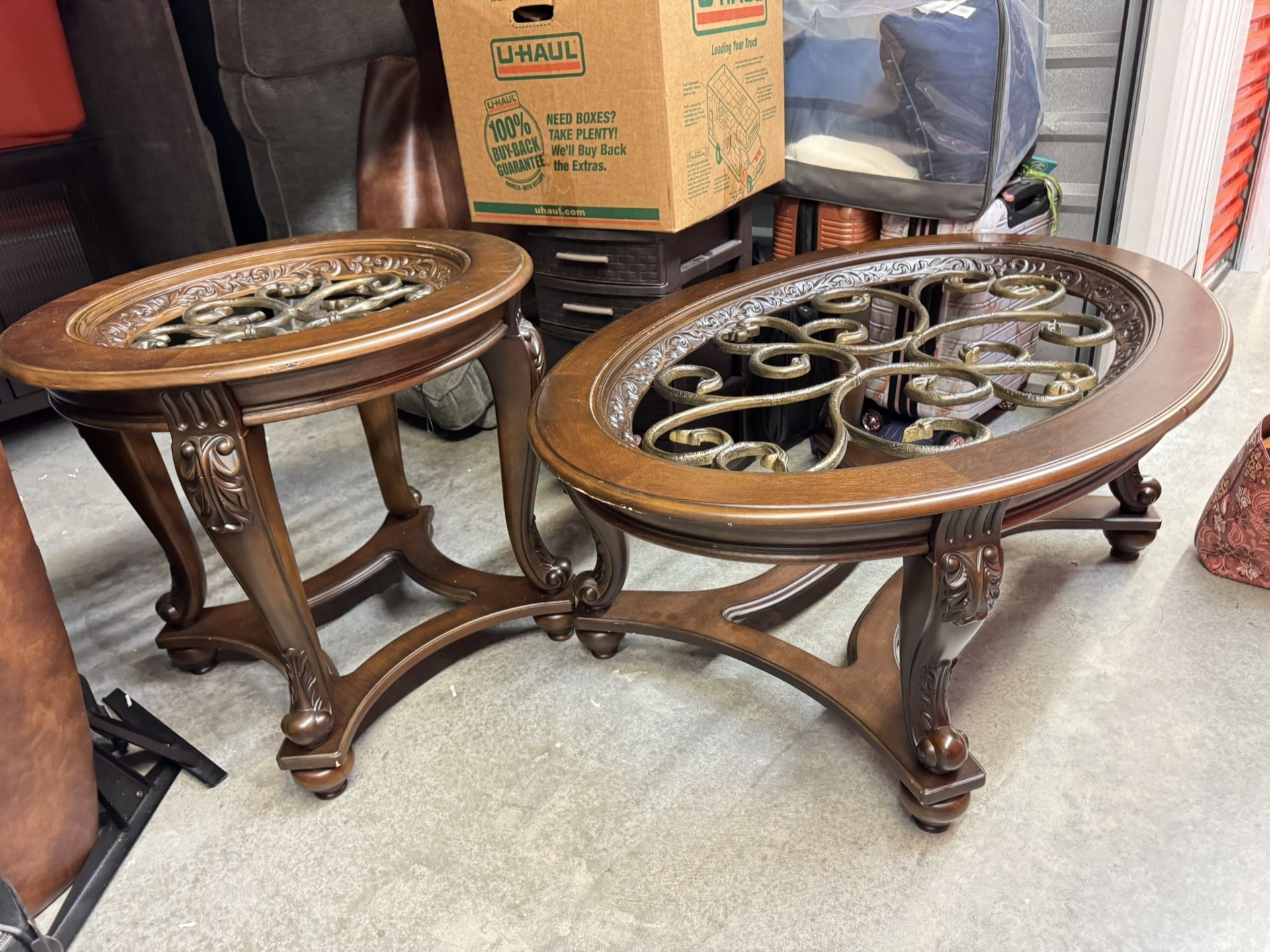 Glass Coffee Table and End Tables