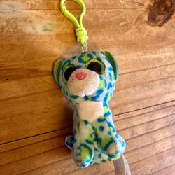 Blue leopard keychain accessory plush