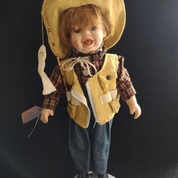 Vintage "Gone Fishing" Porcelain Doll (Ashley Belle)