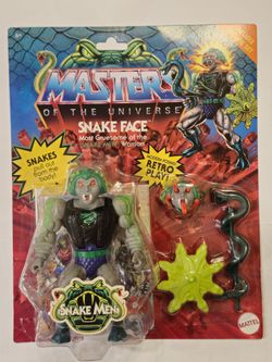 MASTERS OF THE UNIVERSE. RETRO PLAY. SNAKE-FACE 5.5" DELUXE ACTION FIGURE .