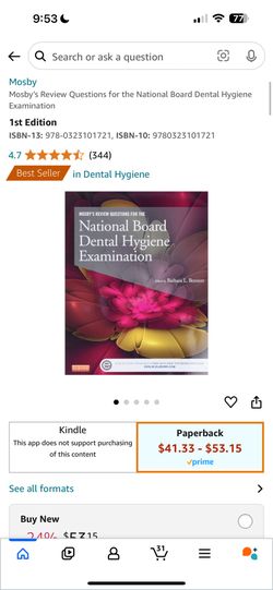 Mosbys Review Questions For The National Board Dental Hygiene Examination 