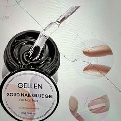 Solid Nail Glue Gel for False Nail Tips, Huge Capacity 15g Press on Nail Glue Solid Acrylic Nail Glue Gel for Salon Art DIY at Home, Need UV Light Cur