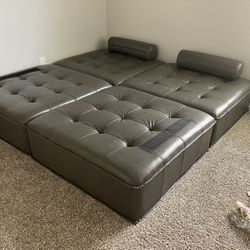 Leather Couch Sofa Bed