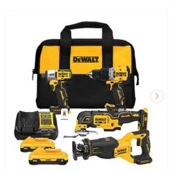 20V MAX Lithium-Ion Cordless 4-Tool Combo Kit with (2) 4.0 Ah Batteries and Charger