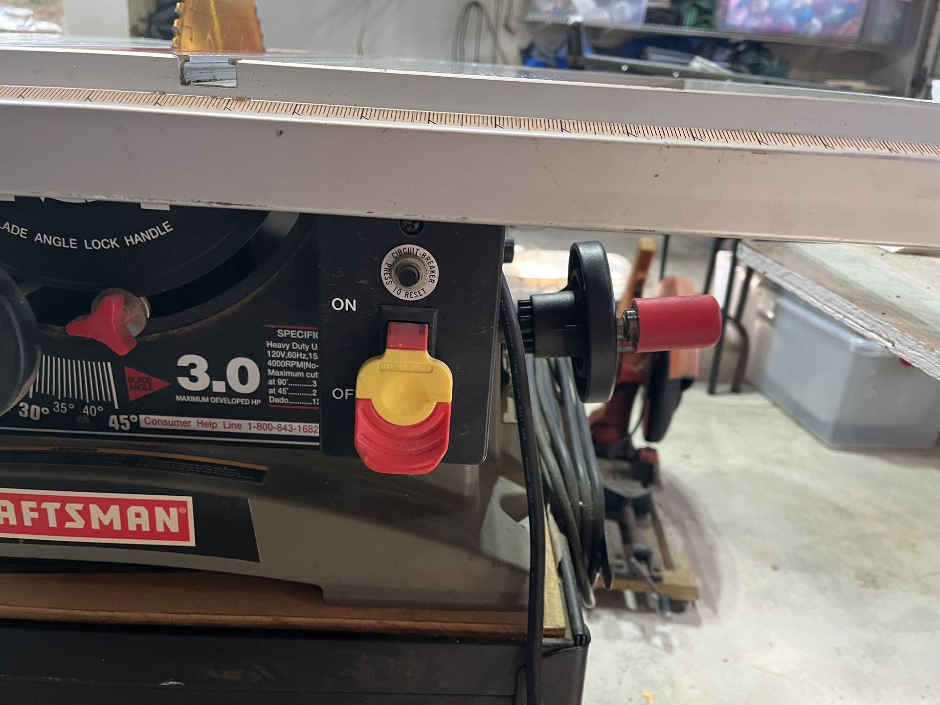 Like New 10 Inch Craftsman Table Saw price reduced 