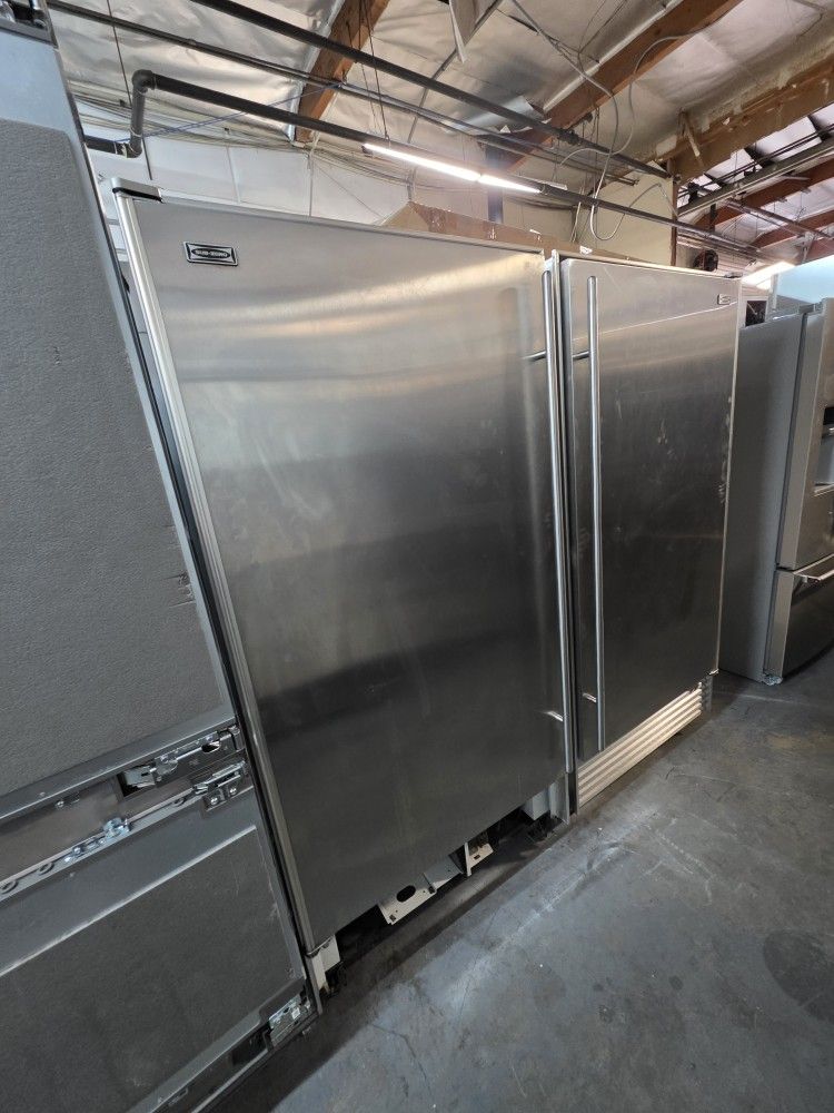 72" SUB ZERO COLUMNS REFRIGERATOR AND FREEZER STAINLESS STEEL