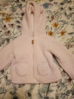 18 months Baby Pink Sherpa Zip-Up Hoodie with Ears