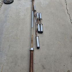 Olympic Bars Curl Bar And Dumbbells 