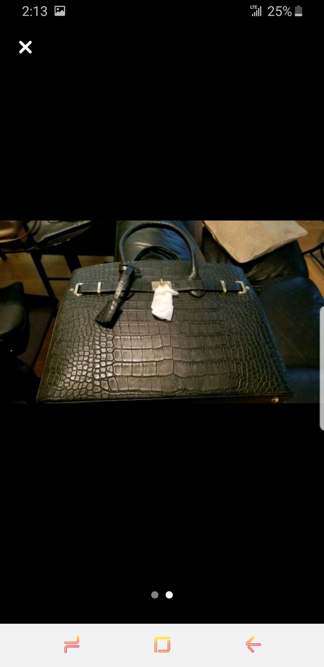 Black leather laptop bag/tote/purse