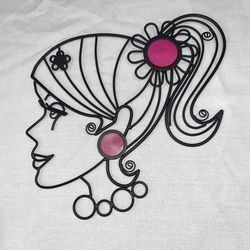 Vintage Barbie Style Wall Art Ponytail Girl Jewelry Holder/ Picture Frame Retro 90s Aesthetic Decor