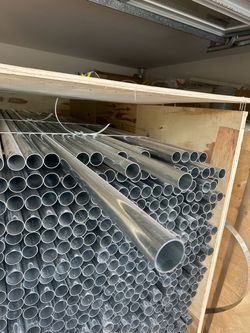 Galvanized metal post pipes in two sizes