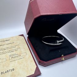 Cartier Nail 18K JUSTE UN CLOU BRACELET White Gold Size 17 PRICE FIRM