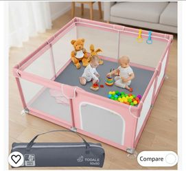 Plav Pen -50 x 50 x 27 in, Pink - Baby Playpen