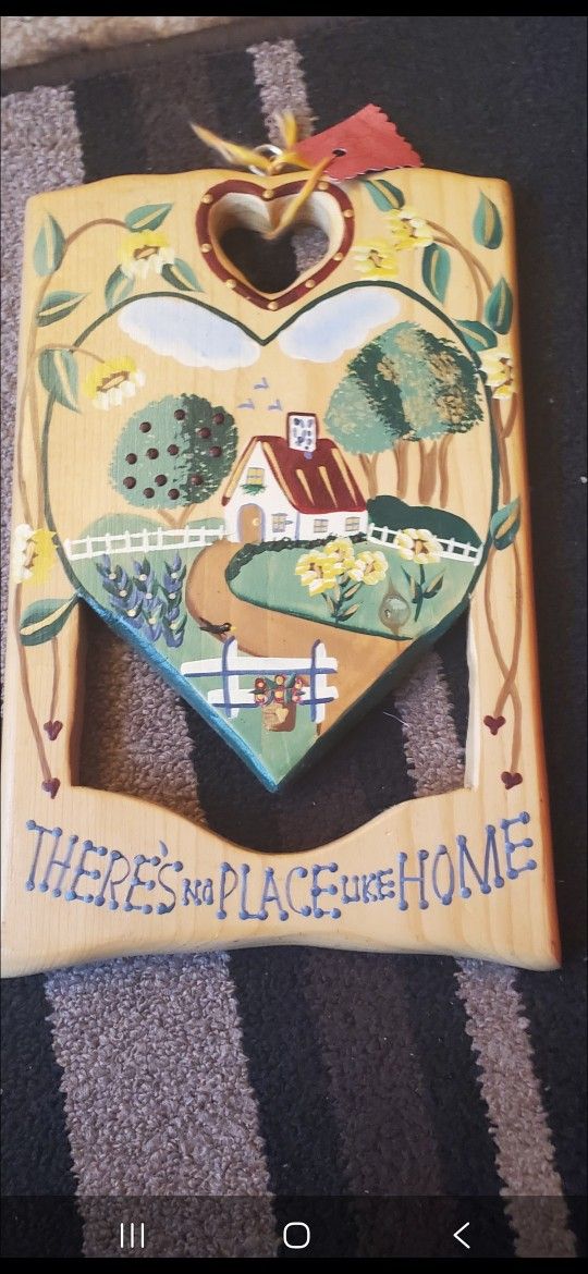 THERES NO PLACE LIKE HOME HANDPAINTED PLAQUE