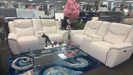 Amazing Offer Now‼️Beautiful White Power Reclining Sofa&loveseat $1499