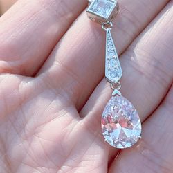 Mermaid tears necklace /sparkly aura teardrop necklace/14k gold filled necklace