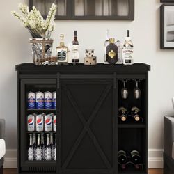 Coffee Bar Cabinet with Fridge Space