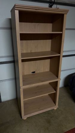 Tall Wood Bookcase with 5 Shelves