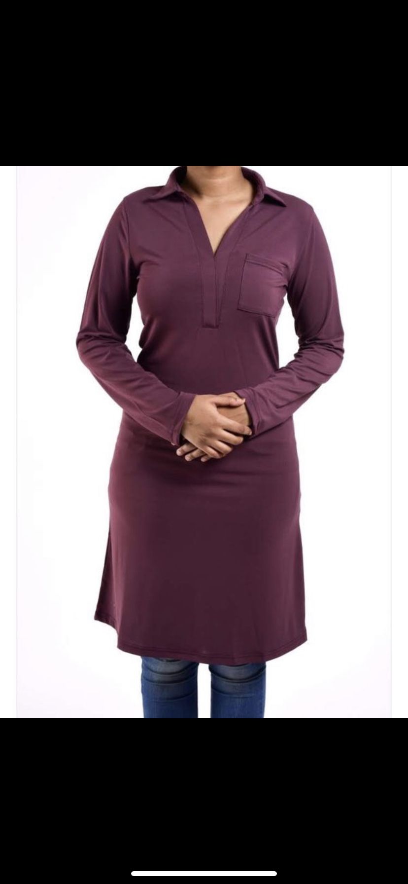 Long sleeve stretchy milk silk shirts tunic slender fit in grey medium versatile comfortable all ages