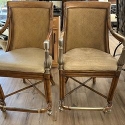 Pair Kreiss Rattan Counterstools