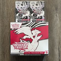 NEW SEALED Pokemon TCG WHITE FLARE ETB & Booster Bundles 