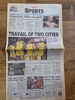 Vtg 2002 Los Angeles Lakers Mike Tyson Daily News Sports Newspaper
