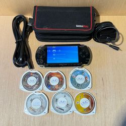 Sony PSP-1001 Black Handheld Console w/6Games-Charge Tested Works Read Info Blw!