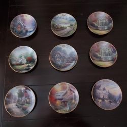 9 Vintage Decorative Plates: Simpler Times Thomas Kinkaid Calendar Collector Plates 