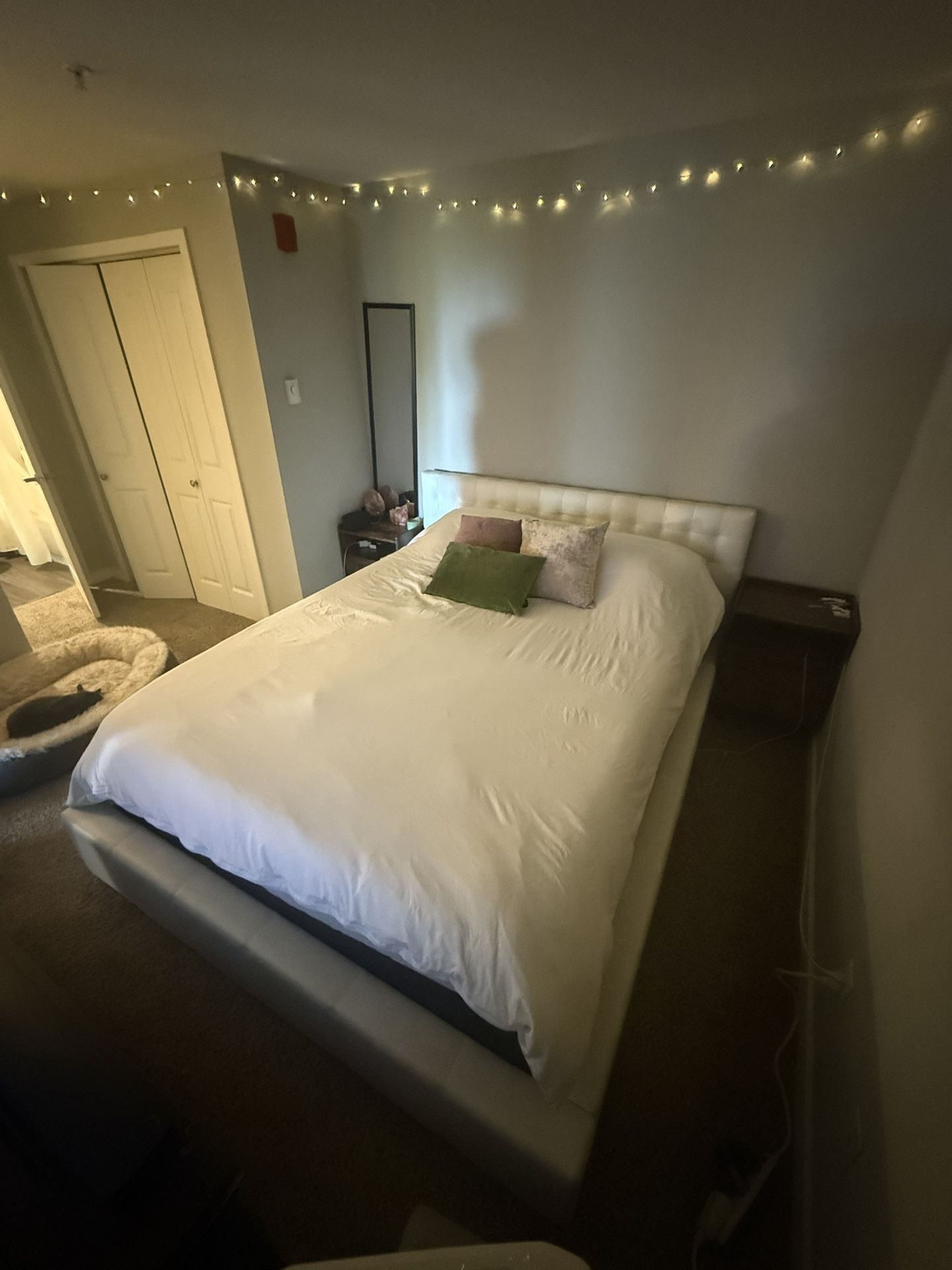Queen Bed Frame, Foundation And Mattress