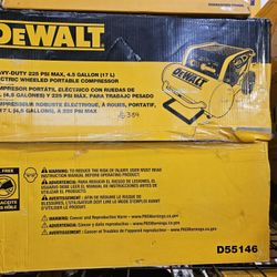 Dewalt Heavy Duty 225 Psi Max 4.5 Gallon Electric Wheeled Portable Compressor 