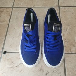 Rare VERSACE GRECA blue Suede