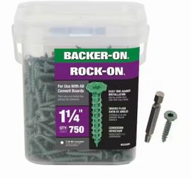 Backer-On #9 x 1-1/4 in. Star Drive Serrated Head Cement Board Screws (750-Pack) lot of 5