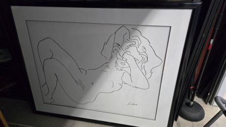 Framed sketch of Lady