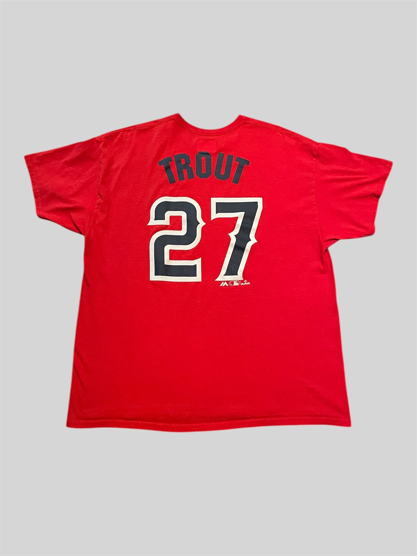 Anaheim Angels Mike Trout vintage majestic red jersey style T shirt Size 2XL