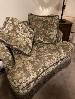 Two oversized chairs plus matching ottoman