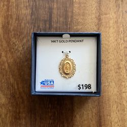 50% Off 14k Gold Virgin Mary Pendant 