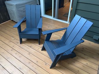 Set of 2 Ash Blue Adirondack Chairs from Design within reach