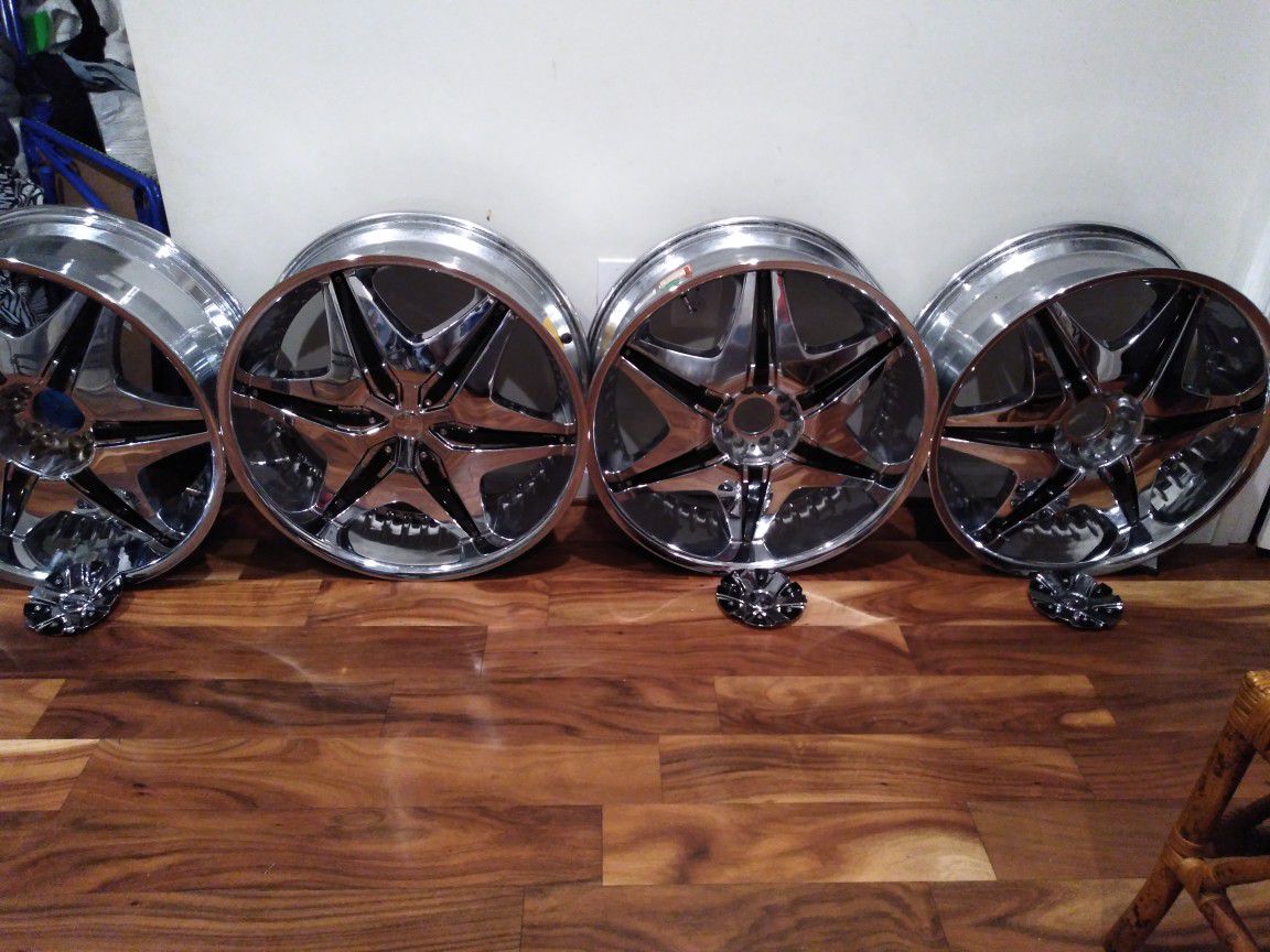 22 inch two toned chrome rims