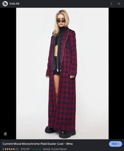 BRAND NEW black and maroon duster jacket