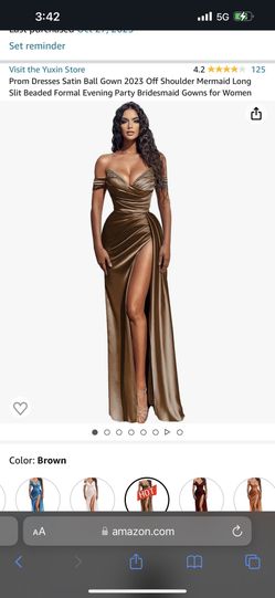 Brown Dress Off Shoulder Mermaid